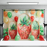 Lofaris Arch Strawberry Balloons Summer Cake Smash Backdrop